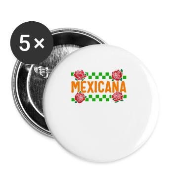 Mexicana Shirt, Floral Morena Women Gift For - Buttons small 1''/25 mm (5-pack) - white - Front