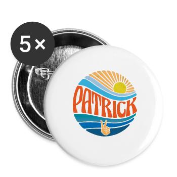 Patrick Chemise Vintage Sunset Patrick Groovy Cravate - Lot de 5 petits badges (25 mm) - blanc - Devant