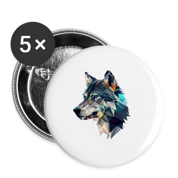 WOLF - Buttons small 1''/25 mm (5-pack) - white - Front