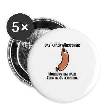 das Knackwürstchen - Morgens um halb Zehn - Buttons klein 25 mm (5er Pack) - Weiß - Vorne