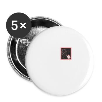 Chemise en fleurs de cerisier, Kawaii Cat Cherry Blossom - Lot de 5 petits badges (25 mm) - blanc - Devant