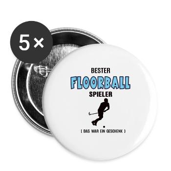 Bester Floorball Spieler Floorballer Hockeyspieler - Buttons klein 25 mm (5er Pack) - Weiß - Vorne