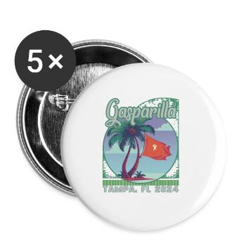 Gasparilla 2024 Pirate Palm Tampa FL - Lot de 5 petits badges (25 mm) - blanc - Devant