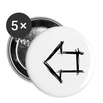 Arrow, right left, symbol / icon hand drawn - Buttons small 1''/25 mm (5-pack) - white - Front