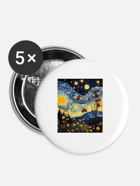 Honey Bee Sternennacht Hemd - Buttons klein 25 mm (5er Pack) - Weiß