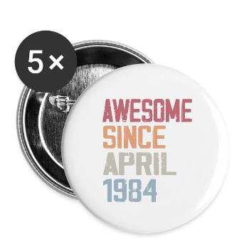 Legends Were Born In April 1984 - Buttons small 1''/25 mm (5-pack) - white - Front