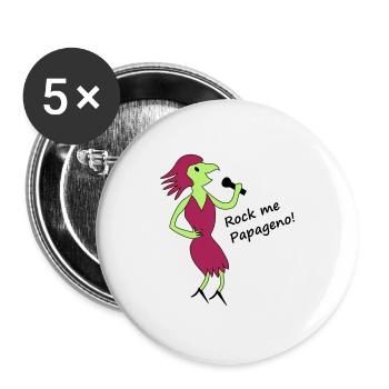 Papagena - dans les couleurs de votre choix - Lot de 5 petits badges (25 mm) - blanc - Devant
