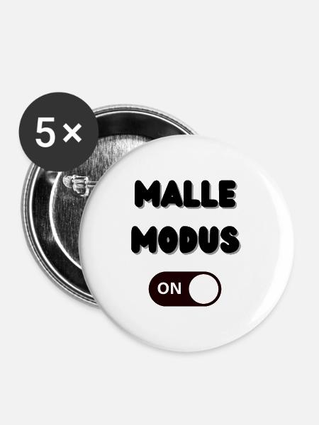 Mallemodus ON - Buttons klein 25 mm (5er Pack) - Weiß