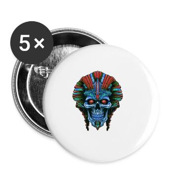 Crâne de pharaon - Lot de 5 petits badges (25 mm) - blanc - Devant