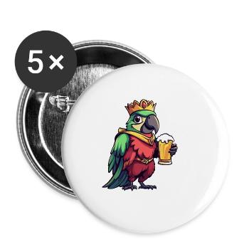 Papagai Bier Lustig - Buttons klein 25 mm (5er Pack) - Weiß - Vorne