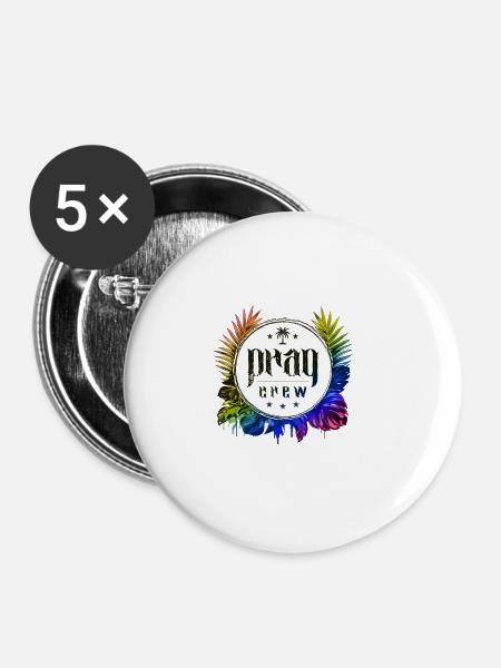 Prag Crew Bunt - Buttons klein 25 mm (5er Pack) - Weiß