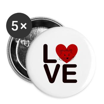 Hamster Love - Heart - Hamster Holder - Buttons small 1''/25 mm (5-pack) - white - Front