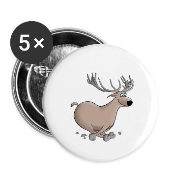 Hirsch - Hirsch - Hirsch - Buttons klein 25 mm (5er Pack) - Weiß - Vorne