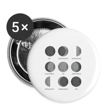 Astronomie La phase lunaire cadeau de l'espace - Lot de 5 petits badges (25 mm) - blanc - Devant
