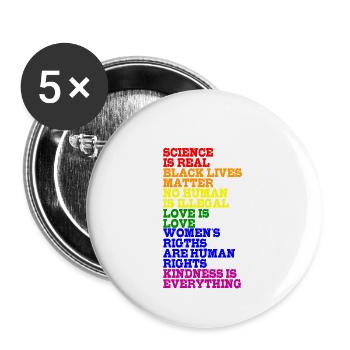 Women Right Liebe LGBT Pride Regenbogen Geschenk - Buttons klein 25 mm (5er Pack) - Weiß - Vorne