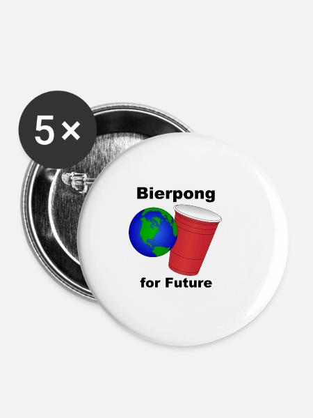 Bierpong for Future - Buttons klein 25 mm (5er Pack) - Weiß