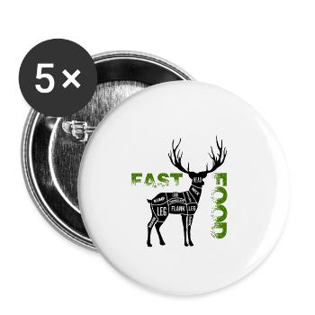 Chasseur drôle - Lot de 5 petits badges (25 mm) - blanc - Devant