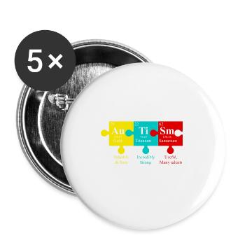 AUTISMUS PUZZLE Autism Awareness Geschenk Autist - Buttons klein 25 mm (5er Pack) - Weiß - Vorne