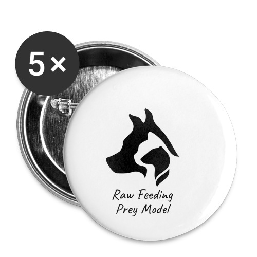 logo raw feeding noir - Lot de 5 petits badges (25 mm)