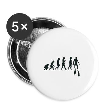Plongée en apnée Evolution Apnoetauchers - Lot de 5 petits badges (25 mm) - blanc - Devant