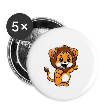 Mignon petit bébé lion - Lot de 5 petits badges (25 mm) - blanc - Devant