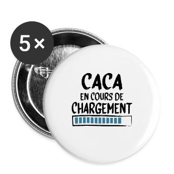 Caca Boudin Bébé Homme Femme Cadeau Humour - Lot de 5 petits badges (25 mm) - blanc - Devant
