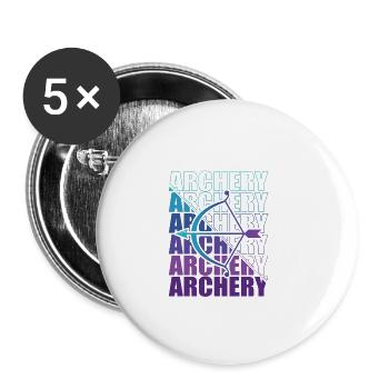 Bogensport Bogenschütze Bogenschießen Pfeil Bogen - Buttons klein 25 mm (5er Pack) - Weiß - Vorne