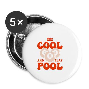 Billiard Poolbillard Snooker Verein Club Billard - Buttons klein 25 mm (5er Pack) - Weiß - Vorne