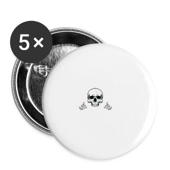 Drums Schlagzeuger Schlagzeugspieler Drummer - Buttons klein 25 mm (5er Pack) - Weiß - Vorne