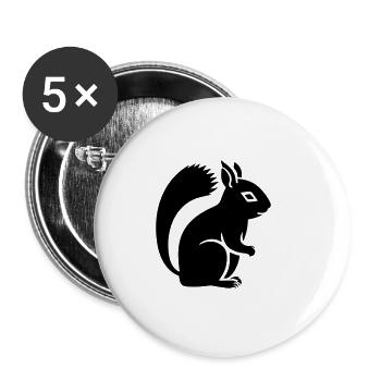 Eichhörnchen - Buttons klein 25 mm (5er Pack) - Weiß - Vorne