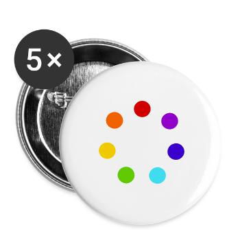 Cercle de sphères multicolores - Lot de 5 petits badges (25 mm) - blanc - Devant