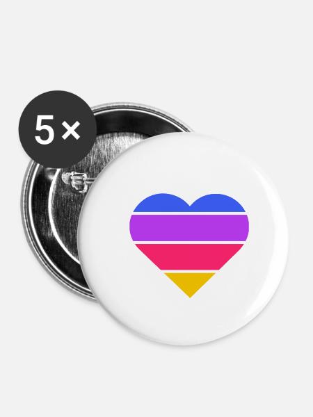 Hör auf mein Herz - Buttons klein 25 mm (5er Pack) - Weiß