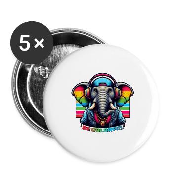 be colorful - Buttons klein 25 mm (5er Pack) - Weiß - Vorne