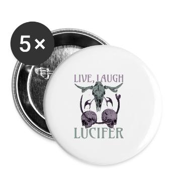 Live Love Lucifer Goth Festival Death Metal - Buttons small 1''/25 mm (5-pack) - white - Front