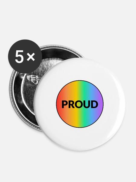 STOLZER LGBT-STOLZ - Buttons klein 25 mm (5er Pack) - Weiß