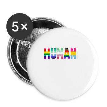 Gender Lesben, Schwule, Trans, Queer Regenbogen - Buttons klein 25 mm (5er Pack) - Weiß - Vorne