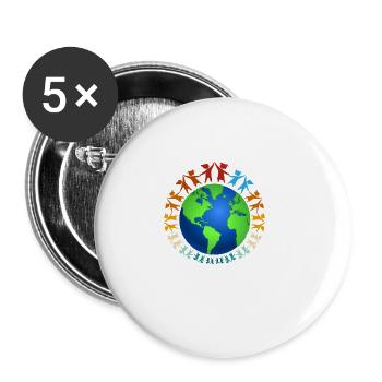against racism, against the right, against Nazis, love - Buttons small 1''/25 mm (5-pack) - white - Front