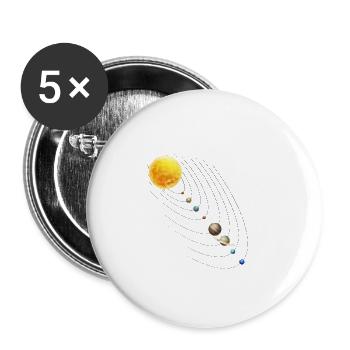 Planets Science Physics Universe Sun - Buttons small 1''/25 mm (5-pack) - white - Front