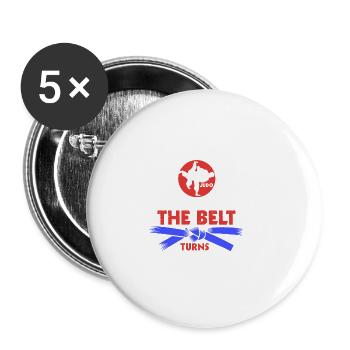 Black Belt: Motivation Martial Art Judo - Buttons small 1''/25 mm (5-pack) - white - Front