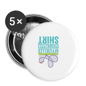 Coasterholic, Parc d’attractions, Champ de foire, Montagnes russes - Lot de 5 petits badges (25 mm) - blanc - Devant