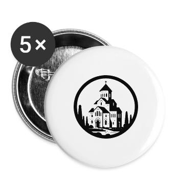 Les églises de Ghotian conçues pour les amateurs de construction - Lot de 5 petits badges (25 mm) - blanc - Devant