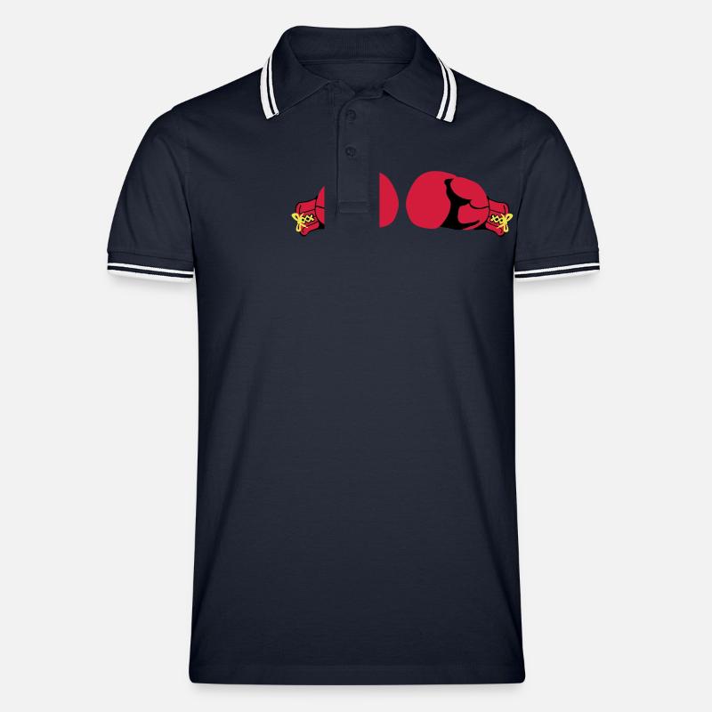 Boxhandschuhe - Männer Tipped Poloshirt - Navy/Weiß