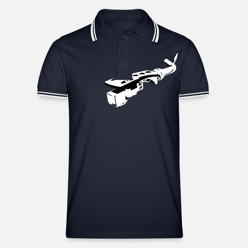 Tonarm - Männer Tipped Poloshirt - Navy/Weiß