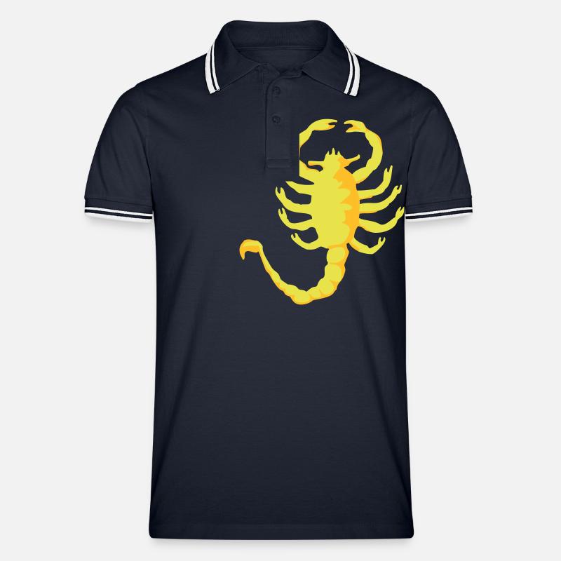 Skorpion Drive - Männer Tipped Poloshirt - Navy/Weiß