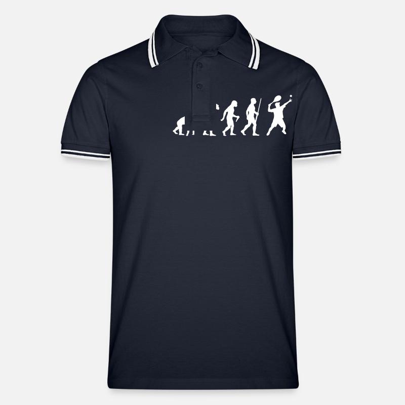 Tennis Evolution - Männer Tipped Poloshirt - Navy/Weiß