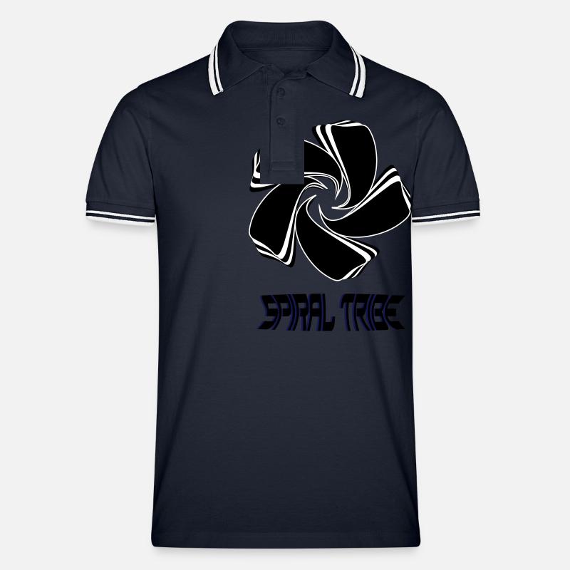 Spiral Tribe - Männer Tipped Poloshirt - Navy/Weiß