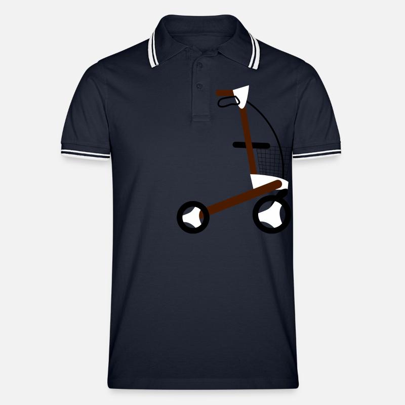 rollator - Männer Tipped Poloshirt - Navy/Weiß