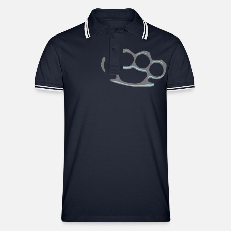 knuckle duster - Männer Tipped Poloshirt - Navy/Weiß