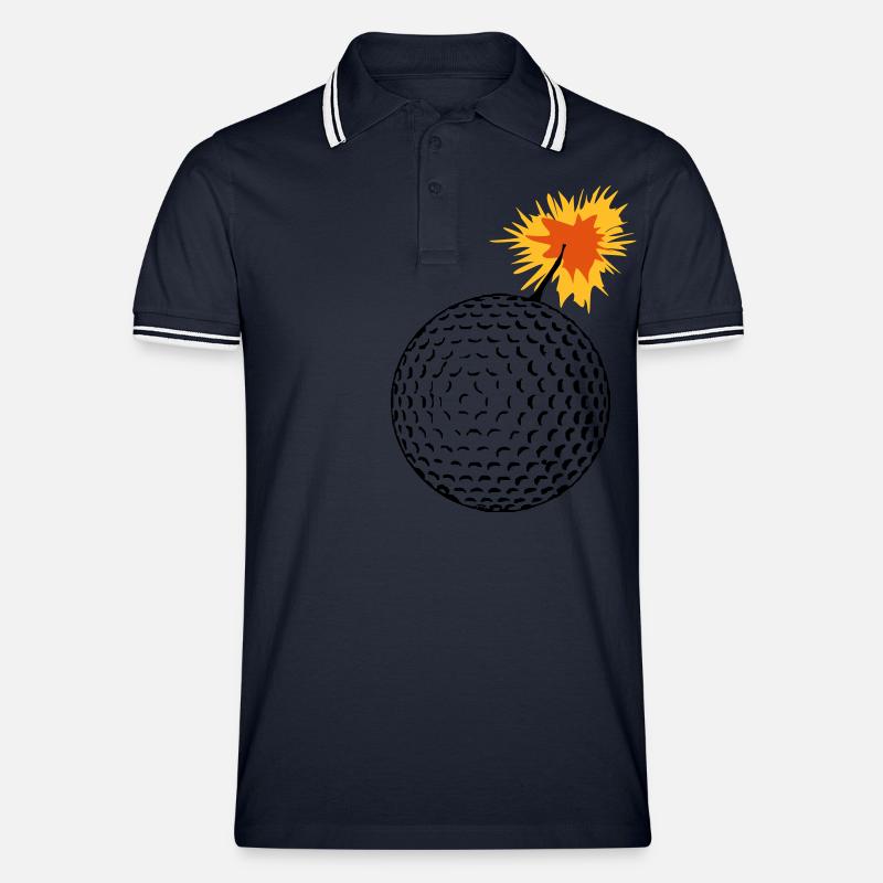 golfbombe - Männer Tipped Poloshirt - Navy/Weiß
