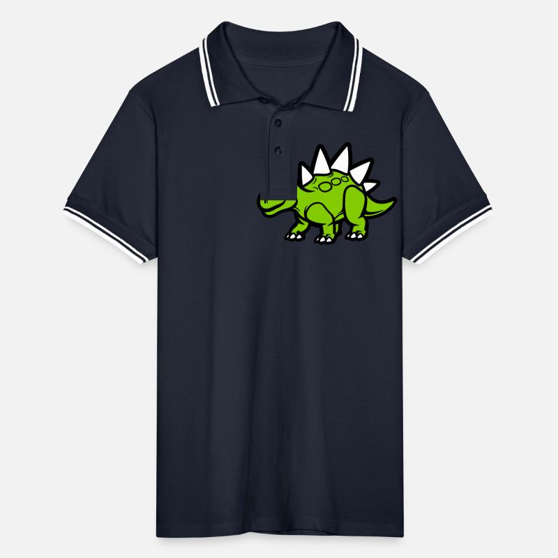 Stegosaurus Comic Men's Tipped Polo Shirt
